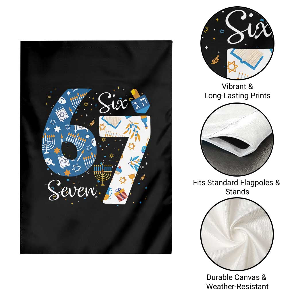 Funny 67 Hanukkah Garden Flag Chanukah Menorah Dreidel Six Seven Meme - Wonder Print Shop