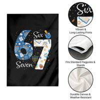 Funny 67 Hanukkah Garden Flag Chanukah Menorah Dreidel Six Seven Meme - Wonder Print Shop