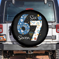 Funny 67 Hanukkah Spare Tire Cover Chanukah Menorah Dreidel Six Seven Meme - Wonder Print Shop
