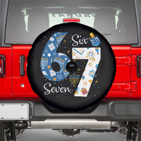 Funny 67 Hanukkah Spare Tire Cover Chanukah Menorah Dreidel Six Seven Meme - Wonder Print Shop