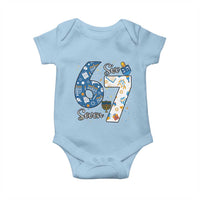 Funny 67 Hanukkah Baby Onesie Chanukah Menorah Dreidel Six Seven Meme - Wonder Print Shop