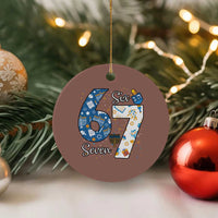 Funny 67 Hanukkah Ceramic Ornament Chanukah Menorah Dreidel Six Seven Meme - Wonder Print Shop