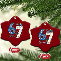 Funny 67 Hanukkah Ceramic Ornament Chanukah Menorah Dreidel Six Seven Meme - Wonder Print Shop
