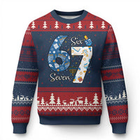Funny 67 Hanukkah Ugly Christmas Sweater Chanukah Menorah Dreidel Six Seven Meme - undefined