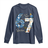 Funny 67 Hanukkah Long Sleeve Shirt Chanukah Menorah Dreidel Six Seven Meme - Wonder Print Shop