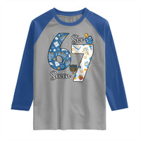 Funny 67 Hanukkah Raglan Shirt Chanukah Menorah Dreidel Six Seven Meme - Wonder Print Shop