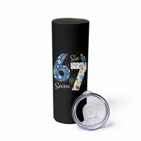 Funny 67 Hanukkah Skinny Tumbler Chanukah Menorah Dreidel Six Seven Meme - Wonder Print Shop