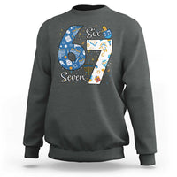 Funny 67 Hanukkah Sweatshirt Chanukah Menorah Dreidel Six Seven Meme - Wonder Print Shop