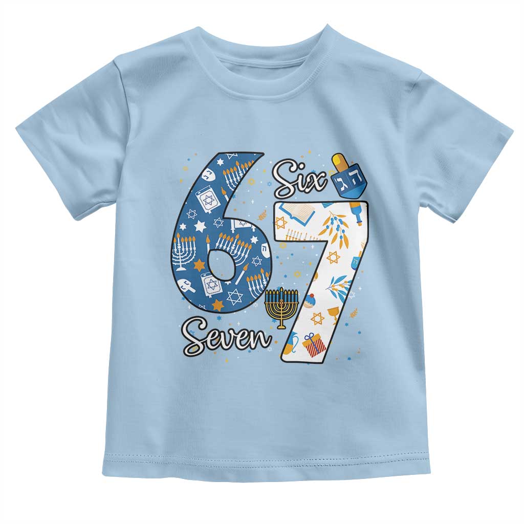 Funny 67 Hanukkah Toddler T Shirt Chanukah Menorah Dreidel Six Seven Meme - Wonder Print Shop