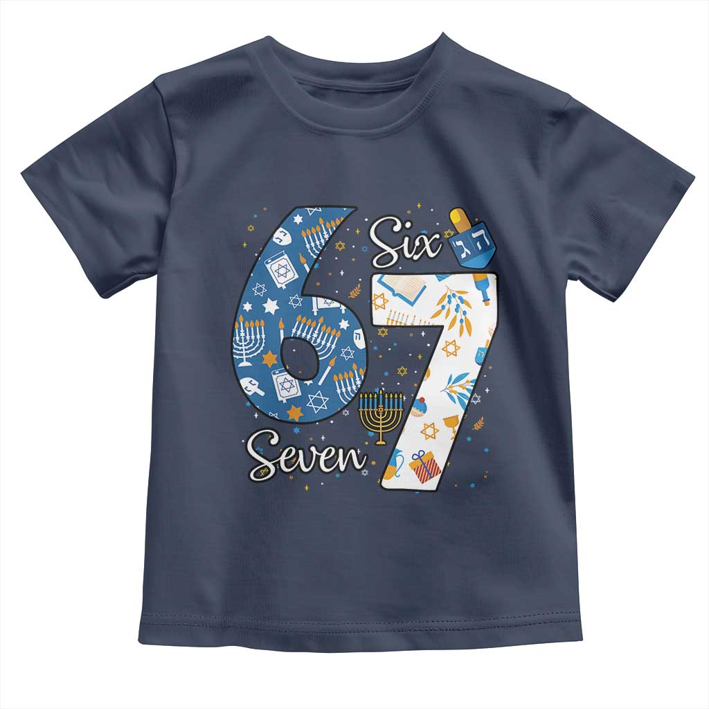 Funny 67 Hanukkah Toddler T Shirt Chanukah Menorah Dreidel Six Seven Meme - Wonder Print Shop