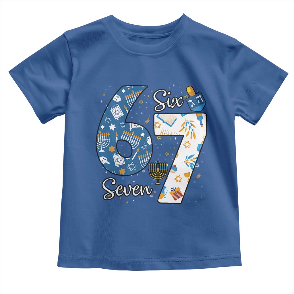 Funny 67 Hanukkah Toddler T Shirt Chanukah Menorah Dreidel Six Seven Meme - Wonder Print Shop
