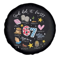 Funny 67 Christian Spare Tire Cover God Did It First Six Seven Meme Bible Verses - Wonder Print Shop