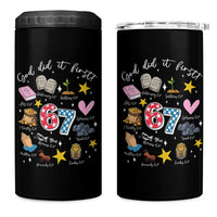 Funny 67 Christian 4 in 1 Can Cooler Tumbler God Did It First Six Seven Meme Bible Verses - Wonder Print Shop