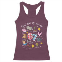 Funny 67 Christian Racerback Tank Top God Did It First Six Seven Meme Bible Verses - Wonder Print Shop