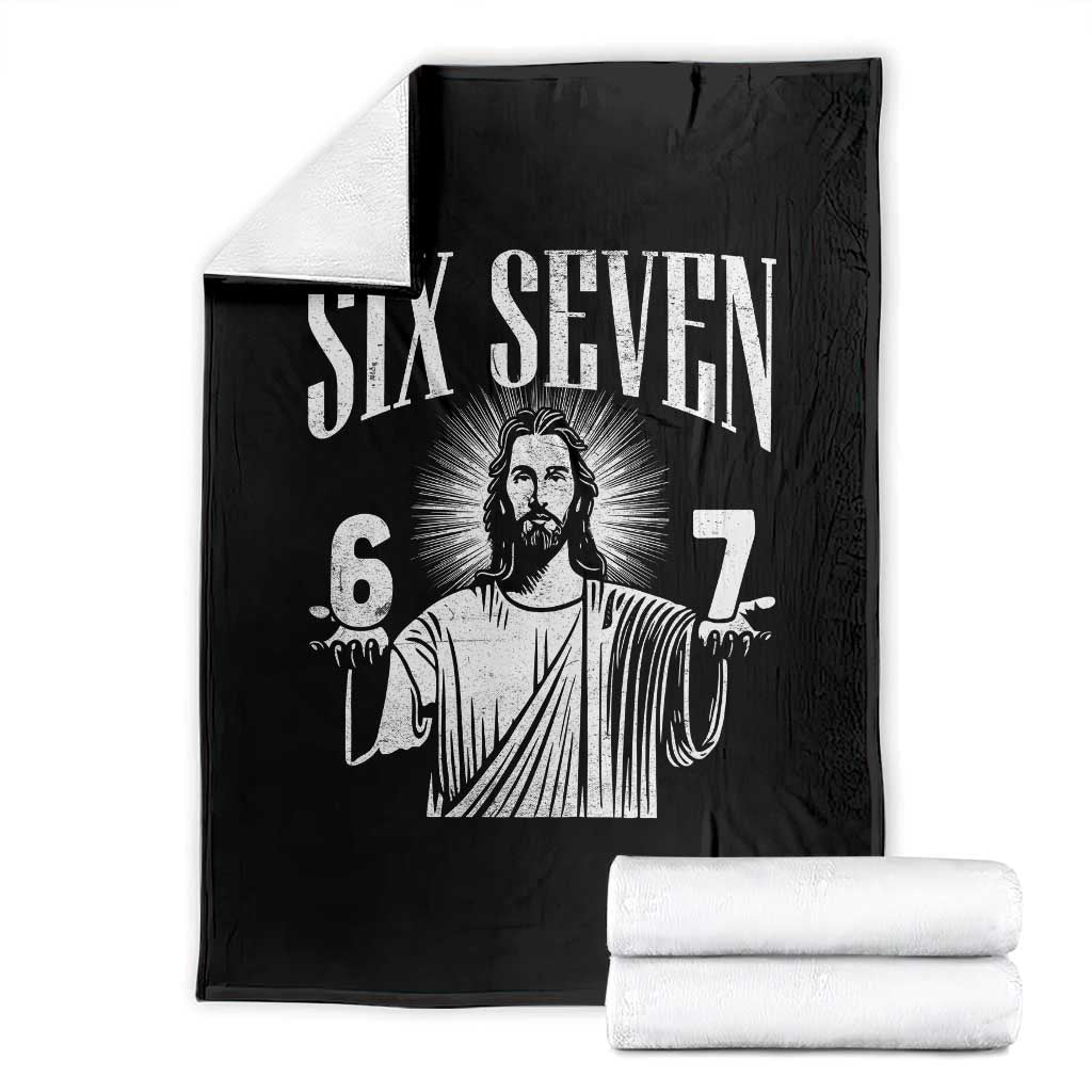 Funny Jesus 67 Throw Blanket God Six Seven Meme Religious Christian - Wonder Print Shop