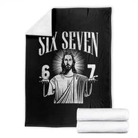 Funny Jesus 67 Throw Blanket God Six Seven Meme Religious Christian - Wonder Print Shop