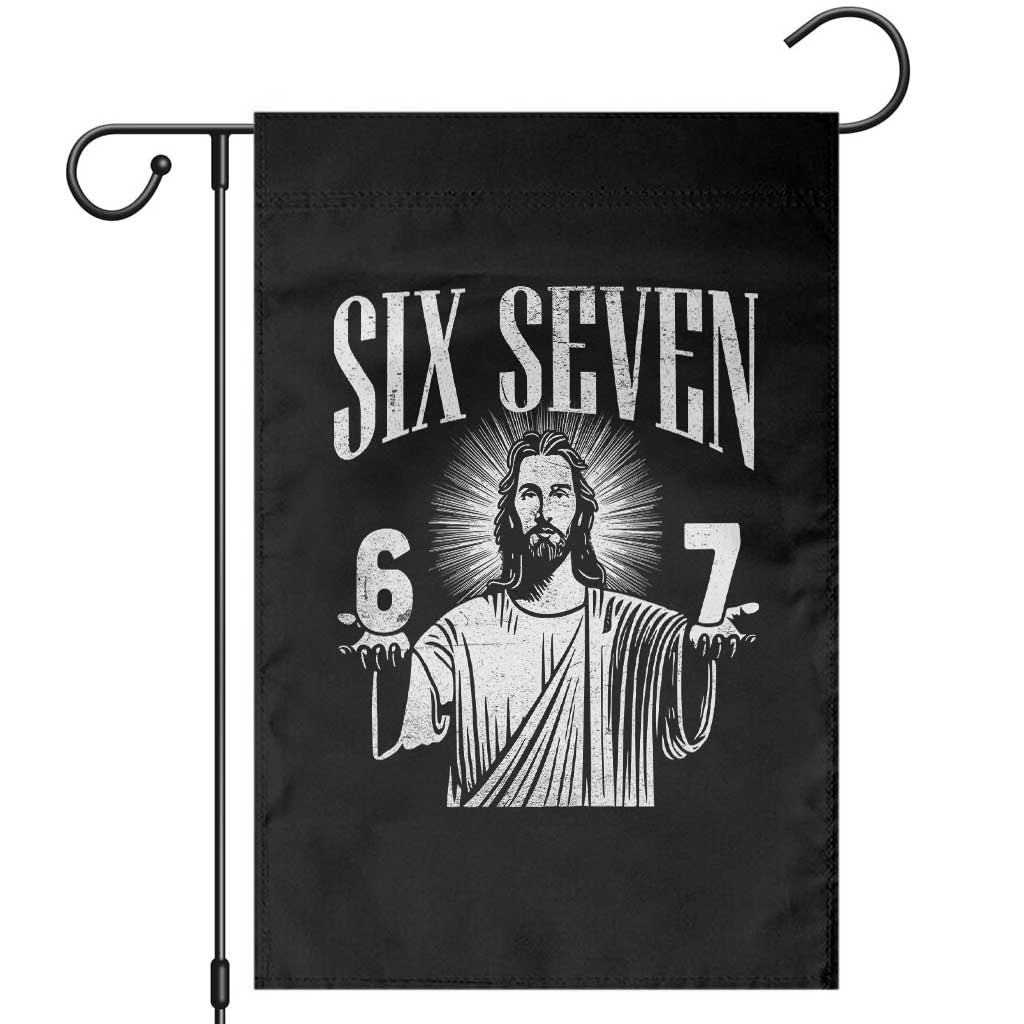 Funny Jesus 67 Garden Flag God Six Seven Meme Religious Christian - Wonder Print Shop