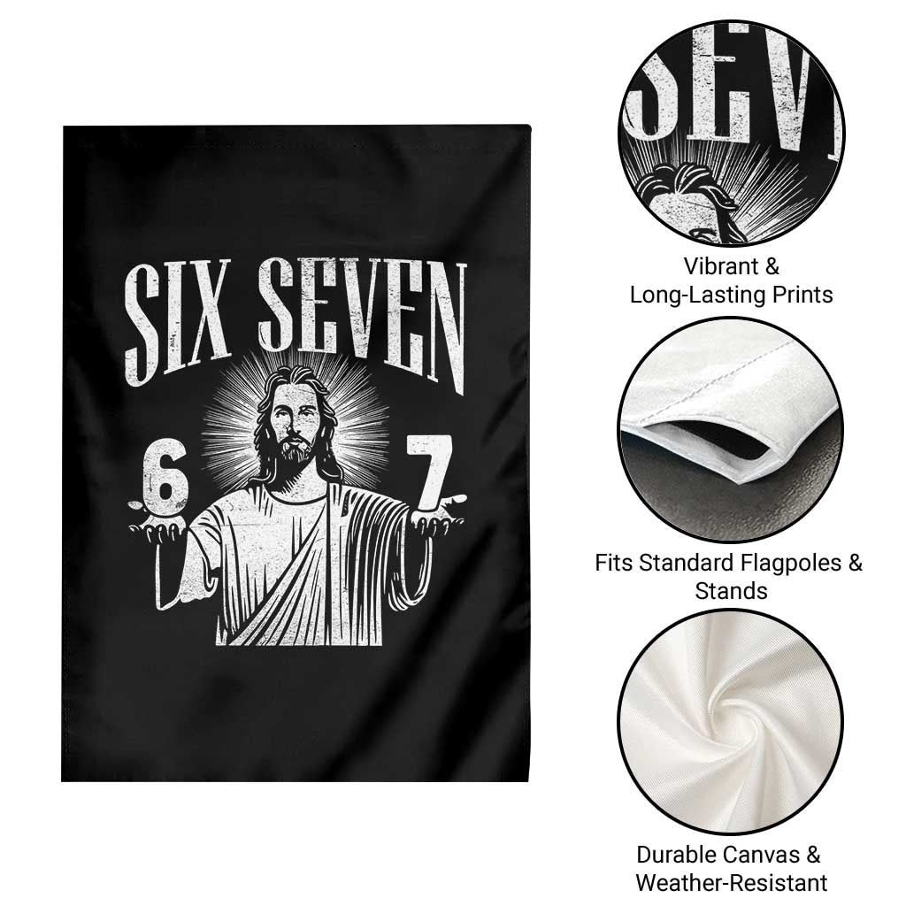 Funny Jesus 67 Garden Flag God Six Seven Meme Religious Christian - Wonder Print Shop