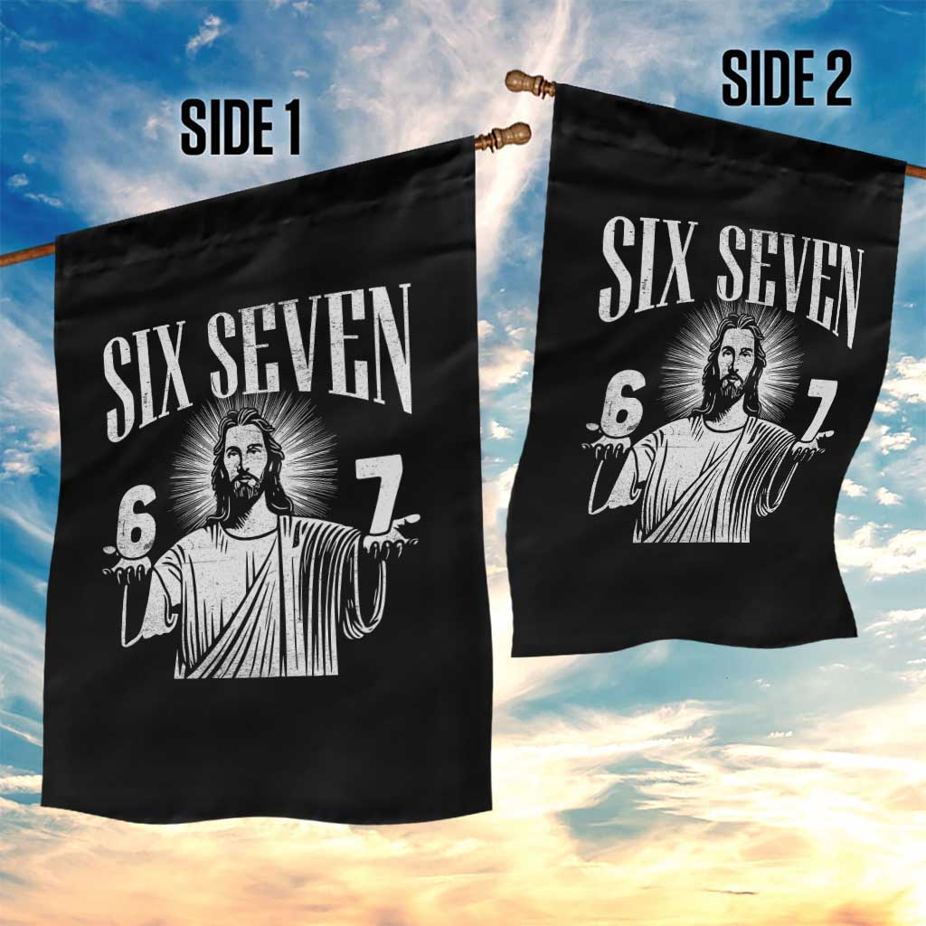 Funny Jesus 67 Garden Flag God Six Seven Meme Religious Christian - Wonder Print Shop