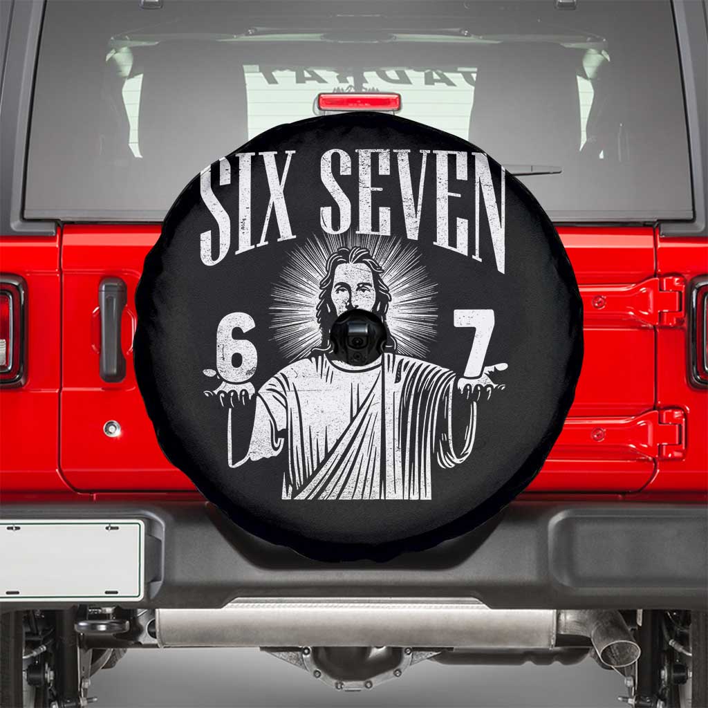 Funny Jesus 67 Spare Tire Cover God Six Seven Meme Religious Christian - Wonder Print Shop