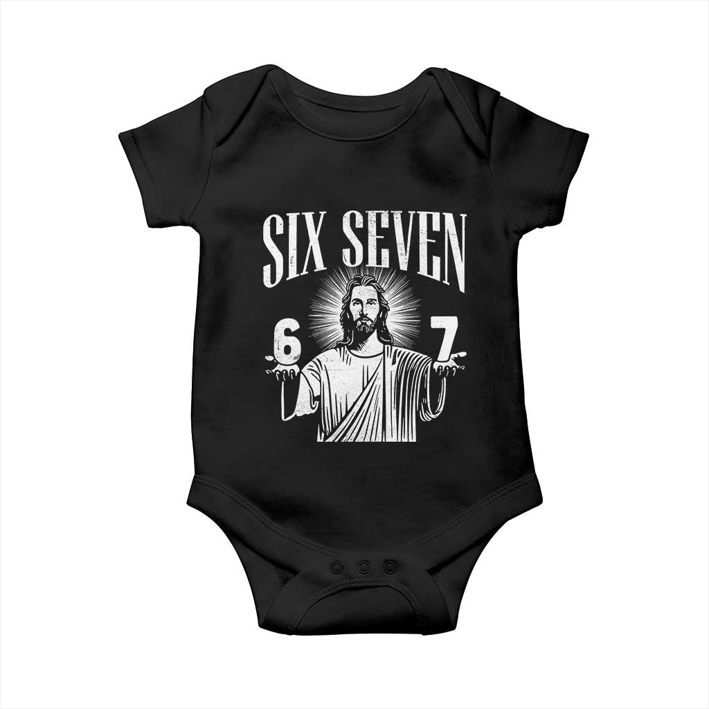 Funny Jesus 67 Baby Onesie God Six Seven Meme Religious Christian - Wonder Print Shop
