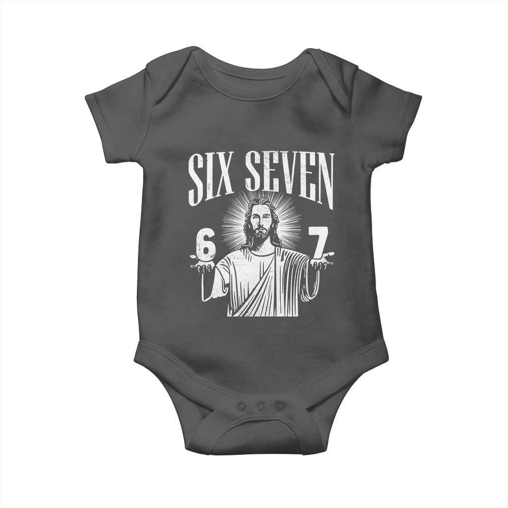 Funny Jesus 67 Baby Onesie God Six Seven Meme Religious Christian - Wonder Print Shop