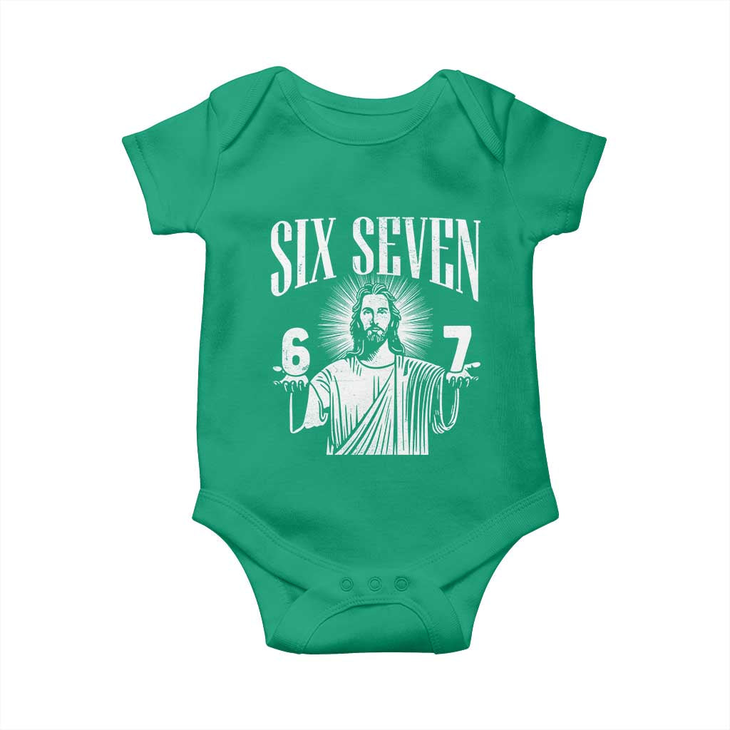 Funny Jesus 67 Baby Onesie God Six Seven Meme Religious Christian - Wonder Print Shop