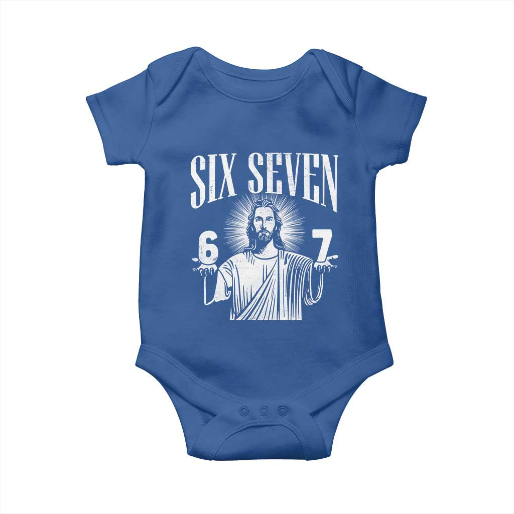 Funny Jesus 67 Baby Onesie God Six Seven Meme Religious Christian - Wonder Print Shop