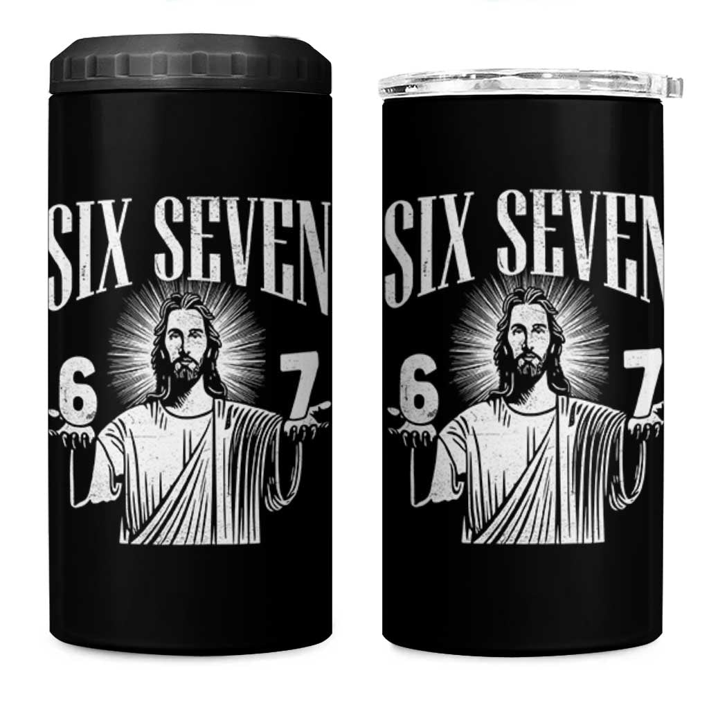 Funny Jesus 67 4 in 1 Can Cooler Tumbler God Six Seven Meme Religious Christian - Wonder Print Shop