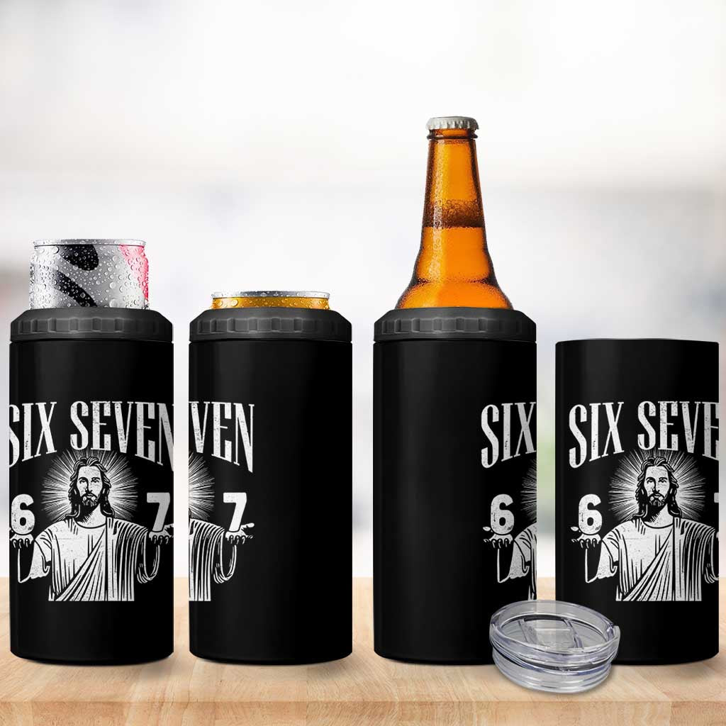 Funny Jesus 67 4 in 1 Can Cooler Tumbler God Six Seven Meme Religious Christian - Wonder Print Shop