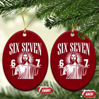 Funny Jesus 67 Ceramic Ornament God Six Seven Meme Religious Christian - Wonder Print Shop