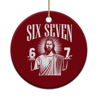 Funny Jesus 67 Ceramic Ornament God Six Seven Meme Religious Christian - Wonder Print Shop