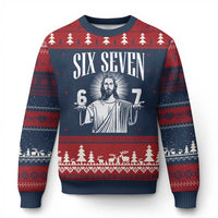 Funny Jesus 67 Ugly Christmas Sweater God Six Seven Meme Religious Christian - Wonder Print Shop
