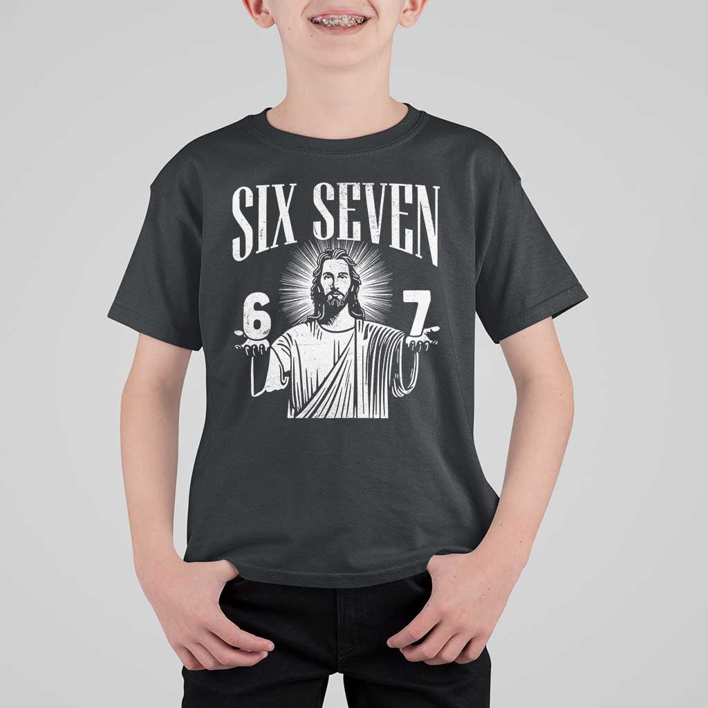 Funny Jesus 67 T Shirt For Kid God Six Seven Meme Religious Christian - Wonder Print Shop