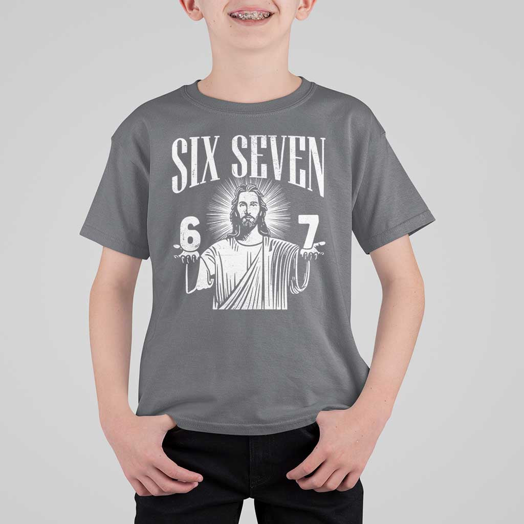 Funny Jesus 67 T Shirt For Kid God Six Seven Meme Religious Christian - Wonder Print Shop