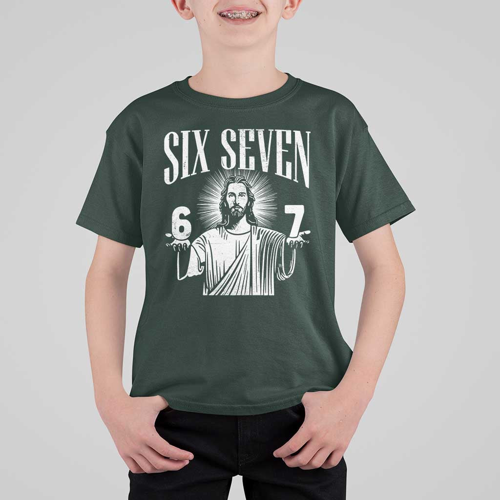Funny Jesus 67 T Shirt For Kid God Six Seven Meme Religious Christian - Wonder Print Shop