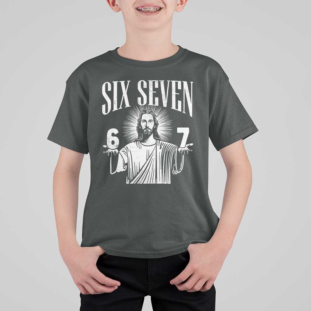 Funny Jesus 67 T Shirt For Kid God Six Seven Meme Religious Christian - Wonder Print Shop
