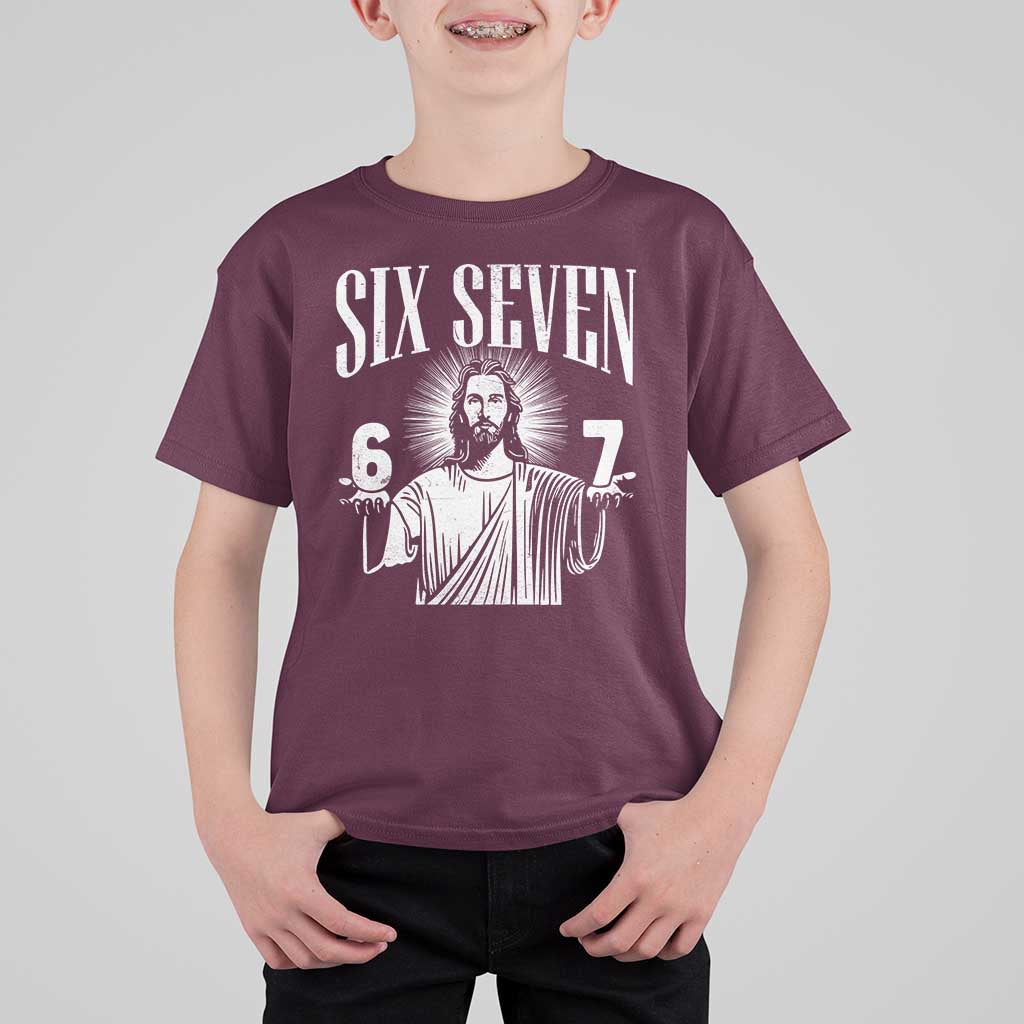 Funny Jesus 67 T Shirt For Kid God Six Seven Meme Religious Christian - Wonder Print Shop