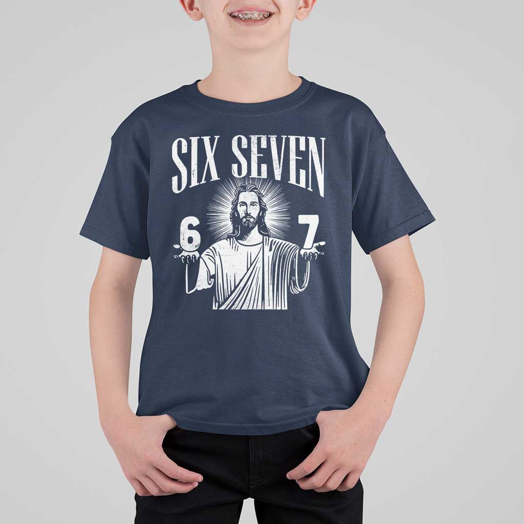 Funny Jesus 67 T Shirt For Kid God Six Seven Meme Religious Christian - Wonder Print Shop