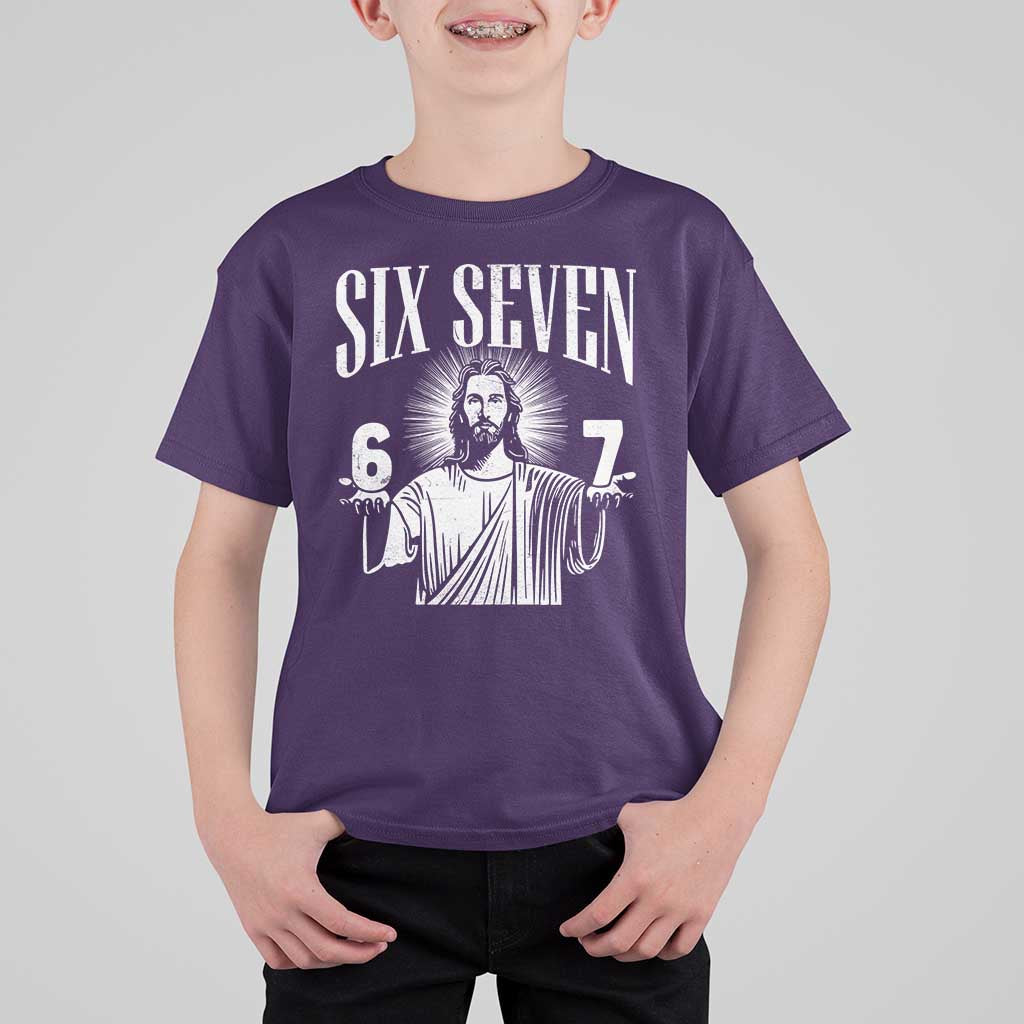 Funny Jesus 67 T Shirt For Kid God Six Seven Meme Religious Christian - Wonder Print Shop