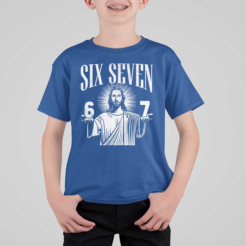 Funny Jesus 67 T Shirt For Kid God Six Seven Meme Religious Christian - Wonder Print Shop