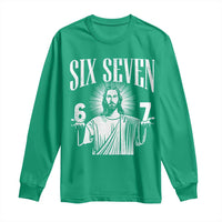 Funny Jesus 67 Long Sleeve Shirt God Six Seven Meme Religious Christian - Wonder Print Shop