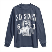 Funny Jesus 67 Long Sleeve Shirt God Six Seven Meme Religious Christian - Wonder Print Shop