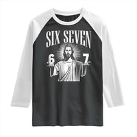 Funny Jesus 67 Raglan Shirt God Six Seven Meme Religious Christian - Wonder Print Shop