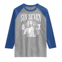 Funny Jesus 67 Raglan Shirt God Six Seven Meme Religious Christian - Wonder Print Shop