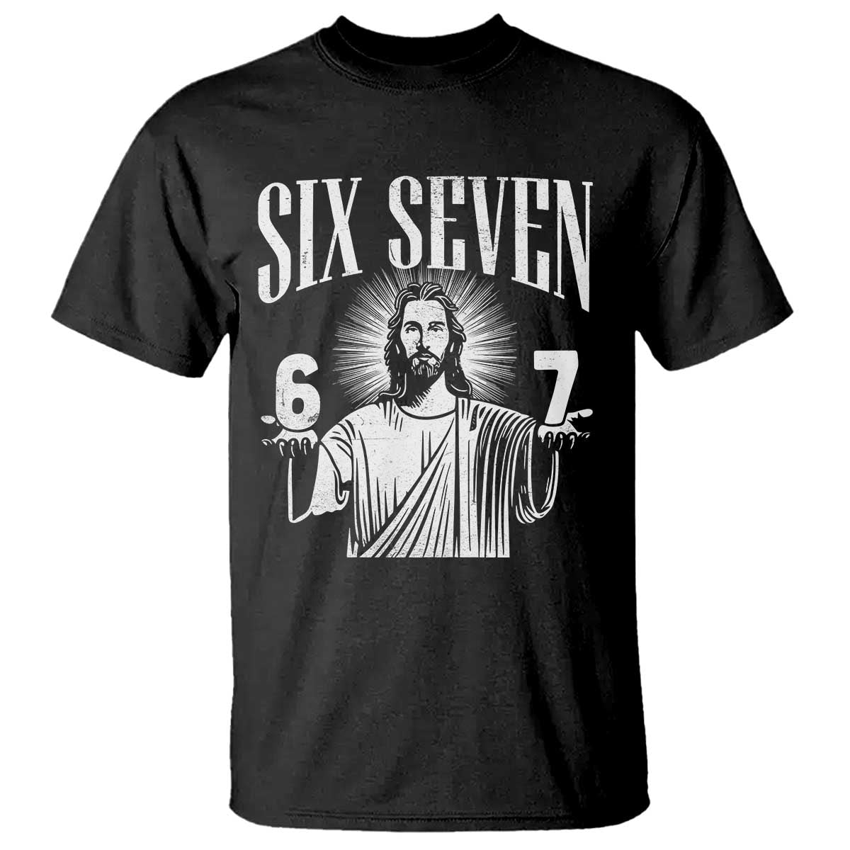 Funny Jesus 67 T Shirt God Six Seven Meme Religious Christian - Wonder Print Shop