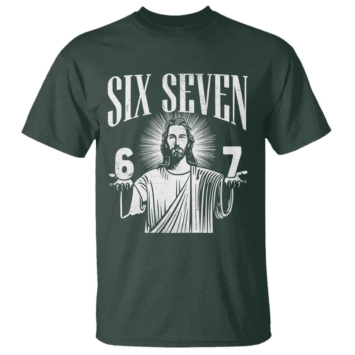 Funny Jesus 67 T Shirt God Six Seven Meme Religious Christian - Wonder Print Shop