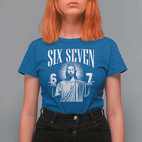 Funny Jesus 67 T Shirt For Women God Six Seven Meme Religious Christian - Wonder Print Shop