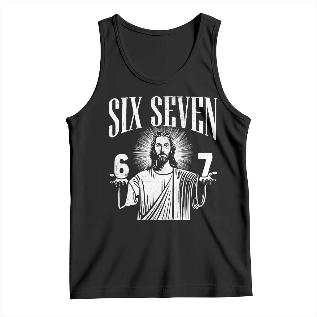 Funny Jesus 67 Tank Top God Six Seven Meme Religious Christian - Wonder Print Shop