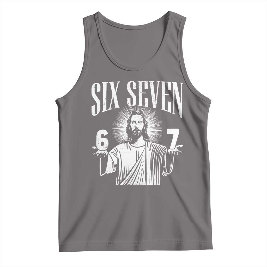 Funny Jesus 67 Tank Top God Six Seven Meme Religious Christian - Wonder Print Shop